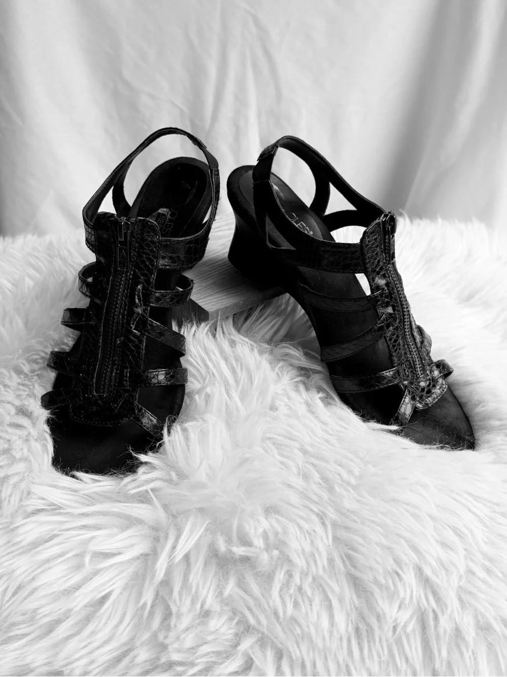 Aerosols Black Women's Strappy Wedge Sandals - Sleek Summer Style